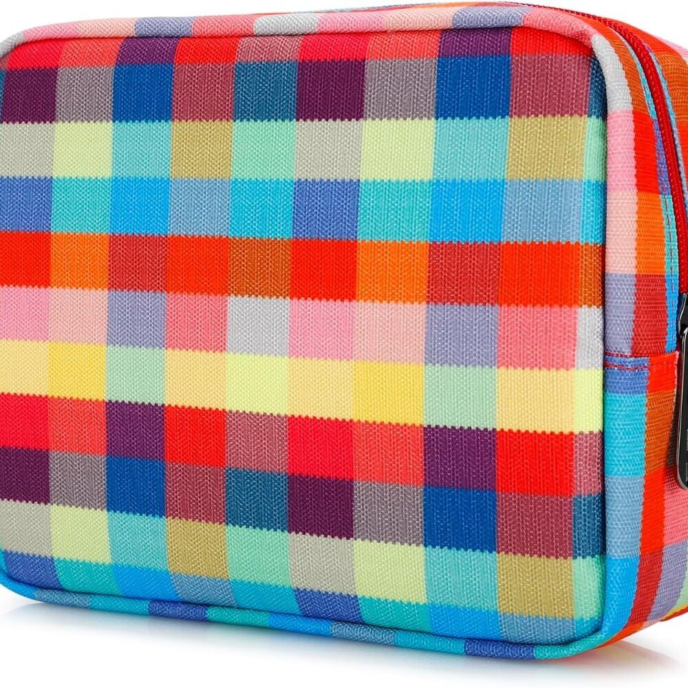 Cute Makeup Bag,Big Travel Make up Pouch,Zipper Large Toiletry Cosmetic Brush Sk